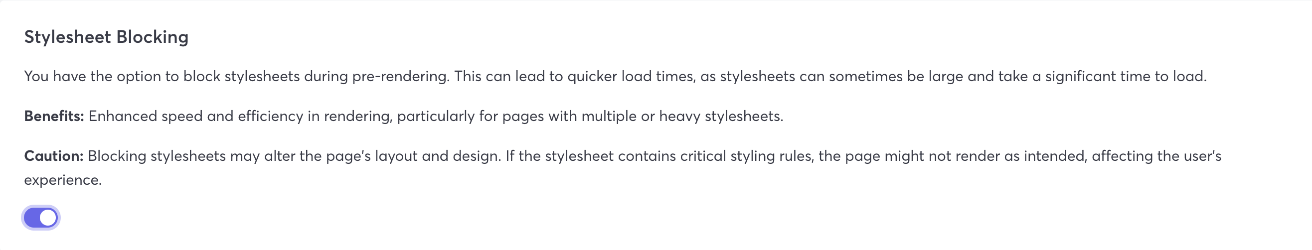 Stylesheet Blocking